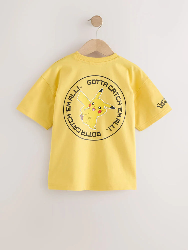Tricou Pokémon cu mânecă scurtă și paiete - galben, 3 ani - 14 ani, NEXT