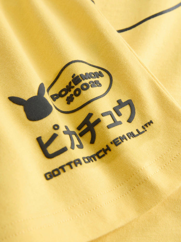 Tricou Pokémon cu mânecă scurtă și paiete - galben, 3 ani - 14 ani, NEXT