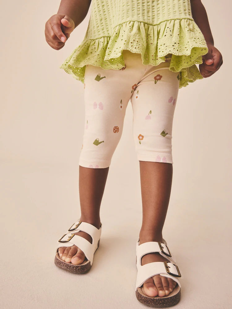 NEUTRAL ALL OVER PRINT COTTON LEGGINGS