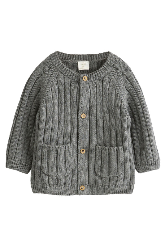 Cardigan Little Man din bumbac 100% – gri, bebeluși, NEXT