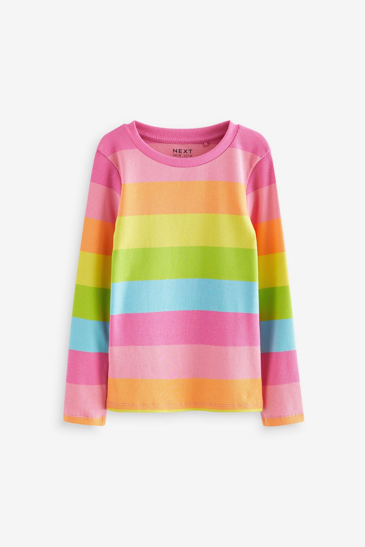 Top din tricot cu nervuri cu mânecă lungă în dungi – multicolor, fete, 3 ani - 16 ani, NEXT - imagine 10