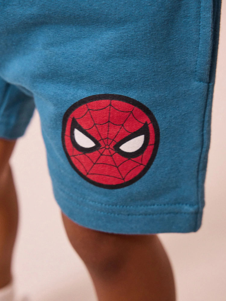 Set Spider-Man cu tricou și pantaloni scurți - roșu/albastru, NEXT
