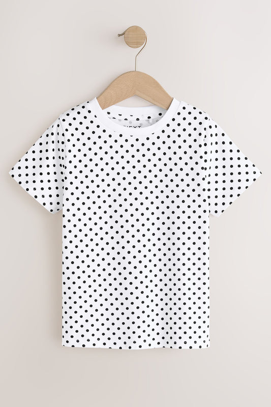 Tricou monocrom cu buline, fete, 3 ani - 16 ani, NEXT