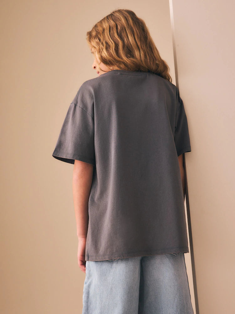 Tricou oversize cu imprimeu grafic Dumbo - gri