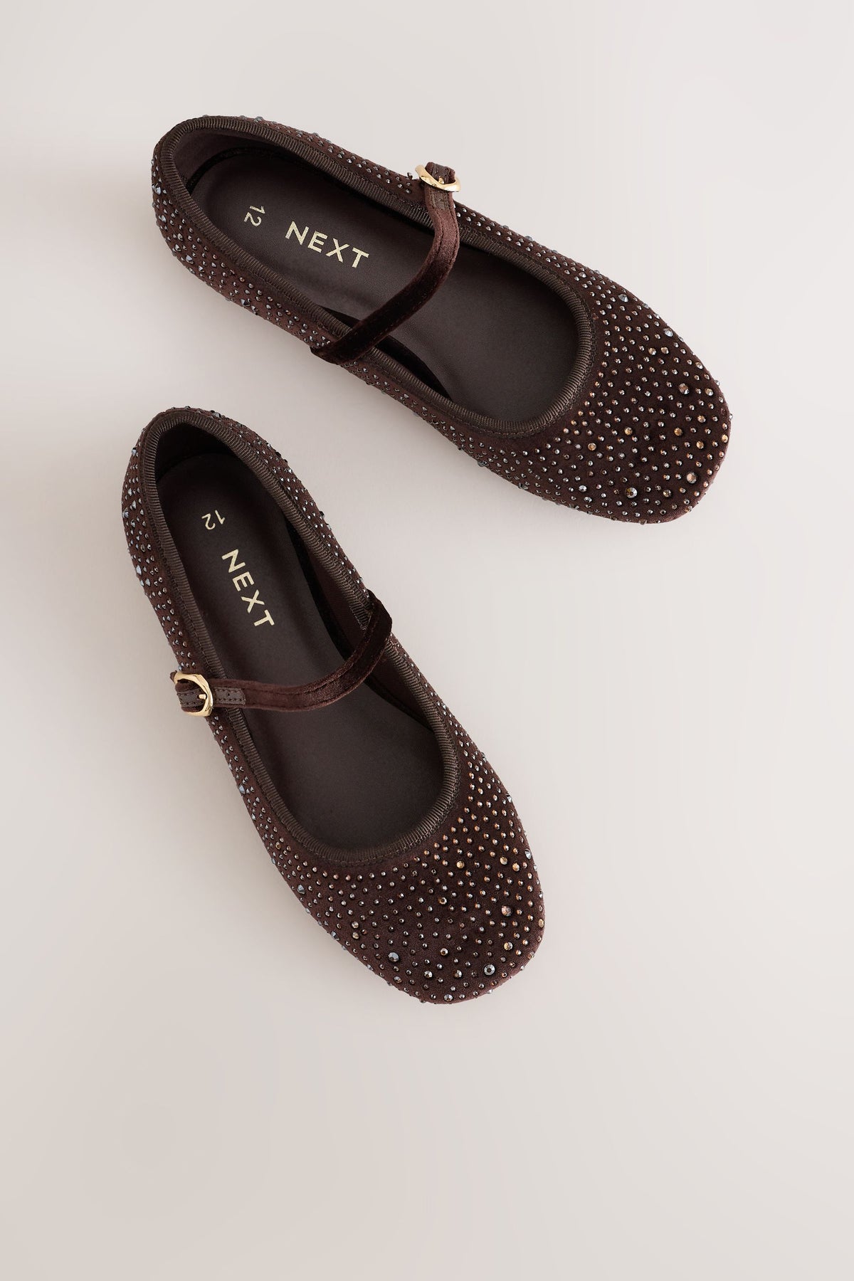 Pantofi Mary Jane, lățime standard (F) – maro ciocolatiu, fete, UE 26.5 - UE 41, NEXT - imagine 7