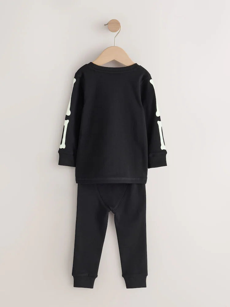 Pijamale de Halloween cu schelet fosforescent – negre, băieți, 9-12 luni - 7-8 ani, NEXT