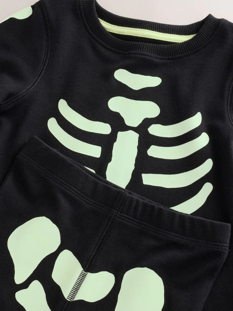 Pijamale de Halloween cu schelet fosforescent – negre, băieți, 9-12 luni - 7-8 ani, NEXT - imagine 5