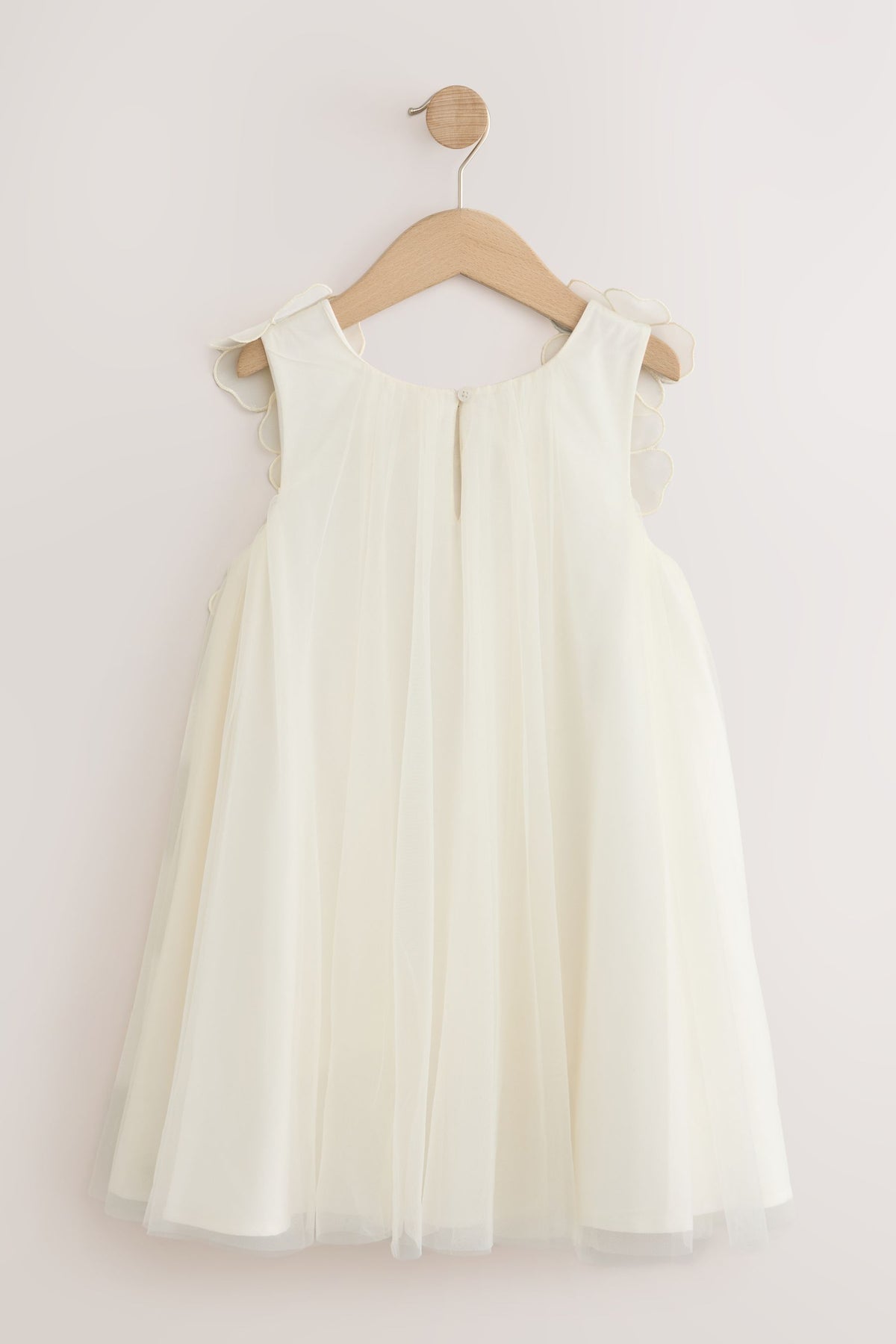 Ivory Flower Girl 3D Flowers Mesh Dress - Ivory, Girls, 3 Yrs - 16 Yrs, NEXT - imagine 2