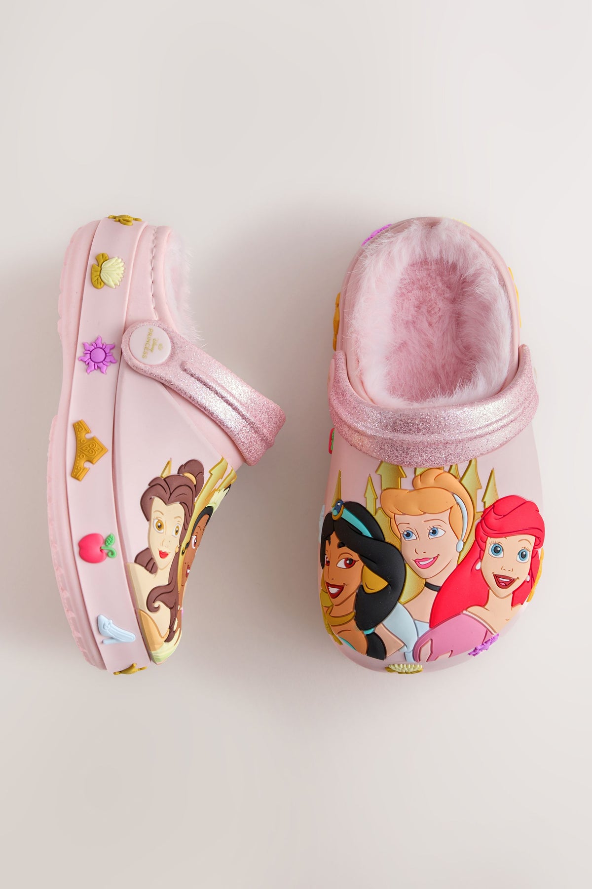 Papuci de casă tip saboți Disney Princess, căptușiți – roz, fete, UE 19 - UE 30.5, NEXT - imagine 2