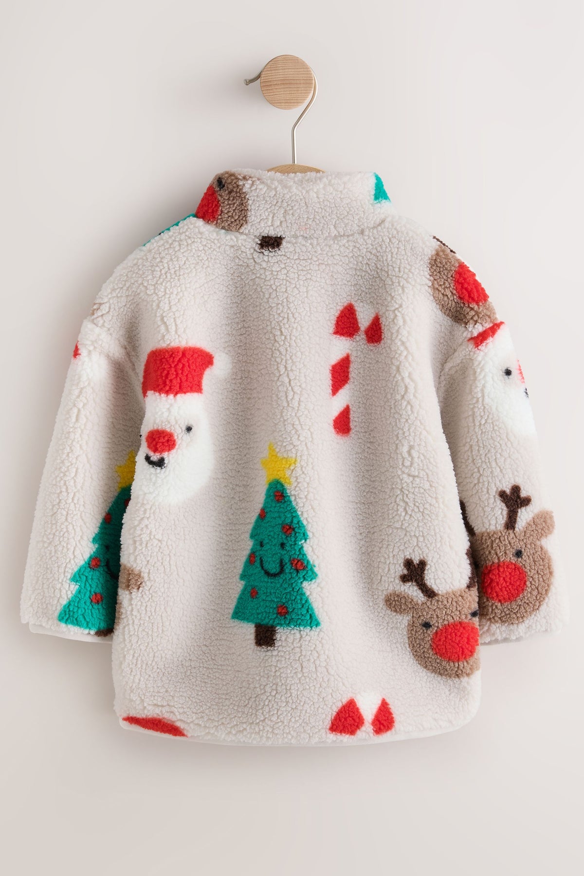 Bluză din polar de Crăciun cu fermoar la gât și imprimeu integral – multicolor, băieți, 3-6 luni - 6-7 ani, NEXT - imagine 7