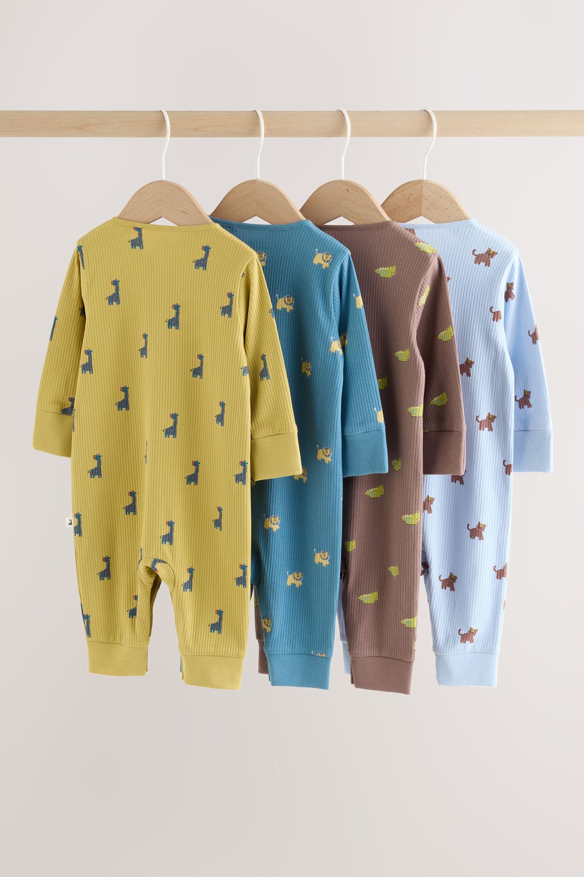 Multi Two Way Zip Baby Sleepsuits 4 Pack - Multi, Newborn, First Size - 2-3 Yrs, NEXT - imagine 11