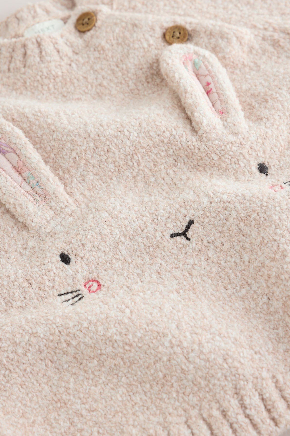 Ecru Bunny Knitted Jumper and Floral Leggings Baby Set 2 Piece - Neutral, Newborn, First Size - 1.5-2 Yrs, NEXT - imagine 8