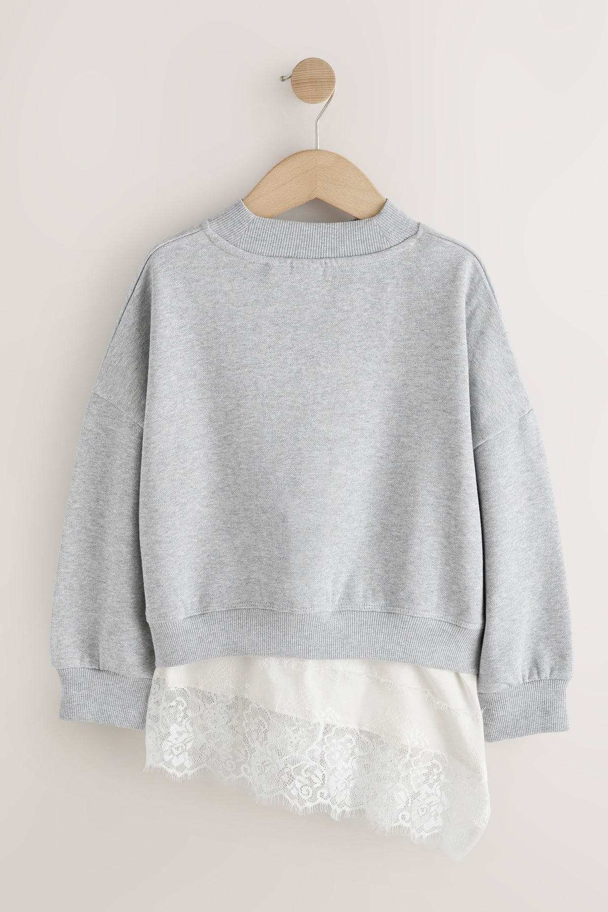 Sweatshirt cu Dantelă Gri - Gri, Fete, 3 ani - 16 ani, NEXT - imagine 6