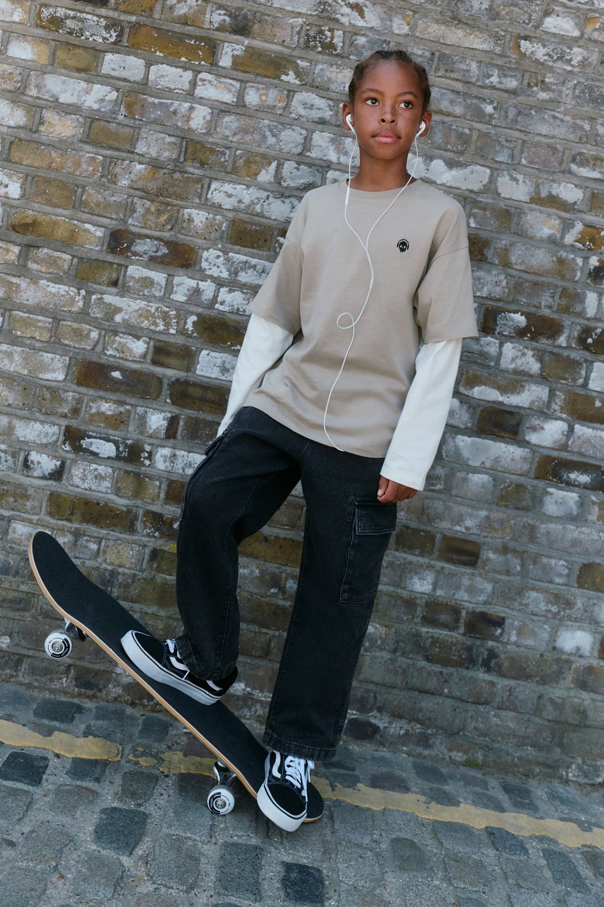 Tricou cu mânecă lungă Skate Tan Brown - Tan Brown, Băieți, 3 ani - 16 ani, NEXT - imagine 3