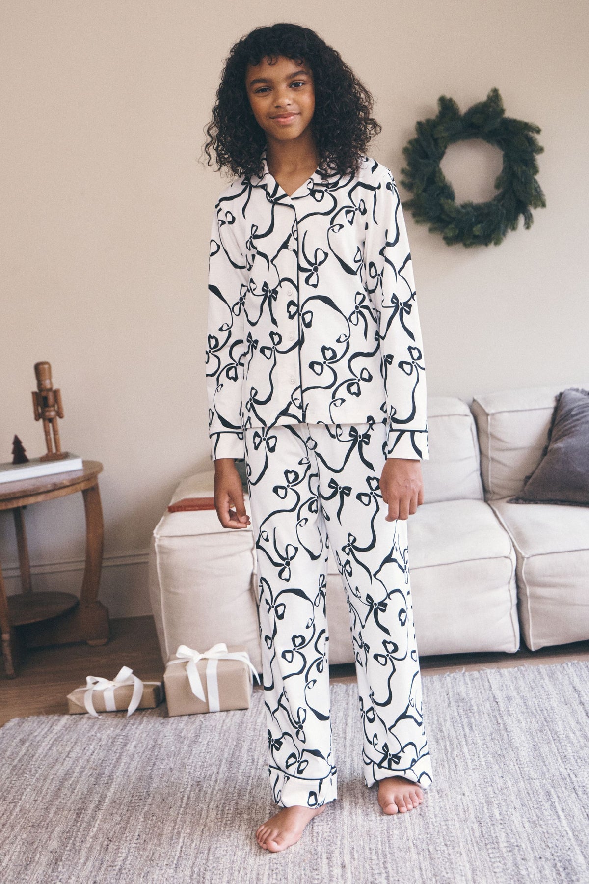 Pijamale cu butoni albi/negru din jerse - Multi, Fete, 3 ani - 16 ani, NEXT - imagine 4
