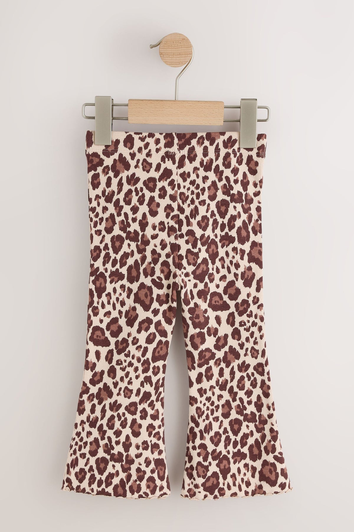 Colanți evazați reiați cu imprimeu leopard – animal print, fete, 3-6 luni - 6-7 ani, NEXT