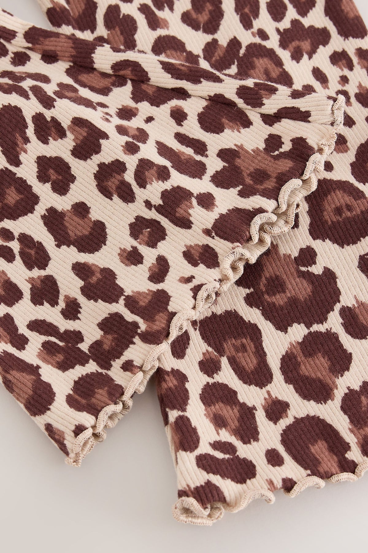 Colanți evazați reiați cu imprimeu leopard – animal print, fete, 3-6 luni - 6-7 ani, NEXT - imagine 3