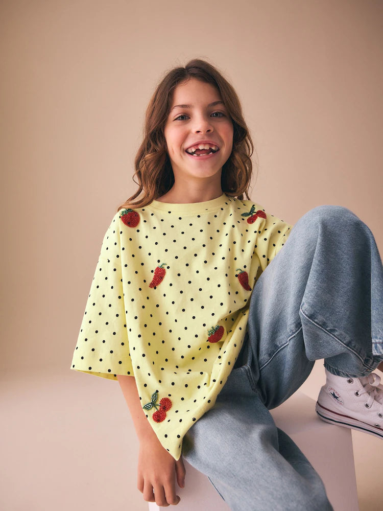 Tricou oversized pentru fete, NEXT