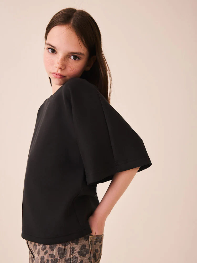 Tricou – negru, fete, 3 ani - 16 ani, NEXT