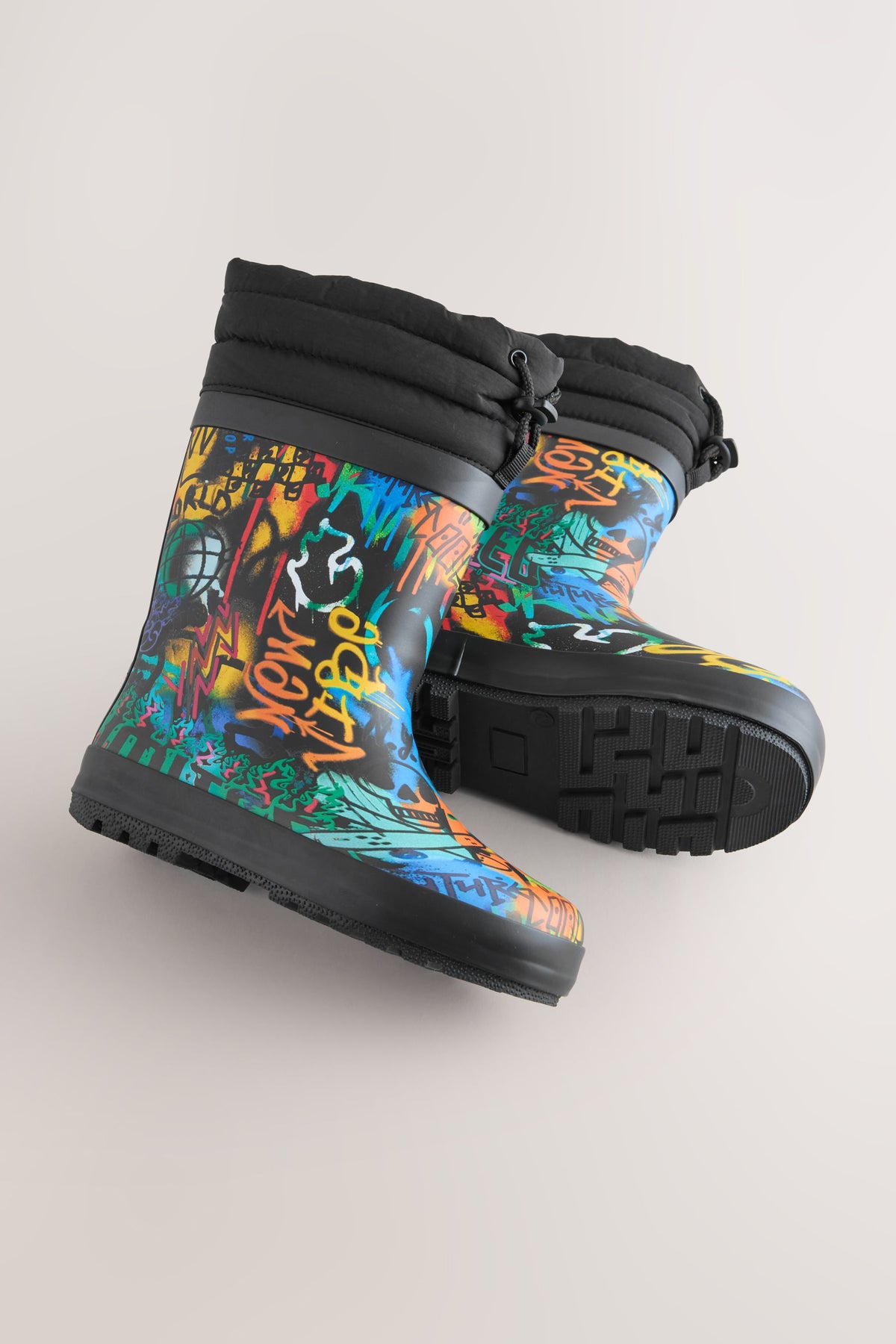 Cizme de cauciuc cu model graffiti și manșetă ajustabilă – multicolor, băieți, UE 25.5 - UE 41, NEXT - imagine 5
