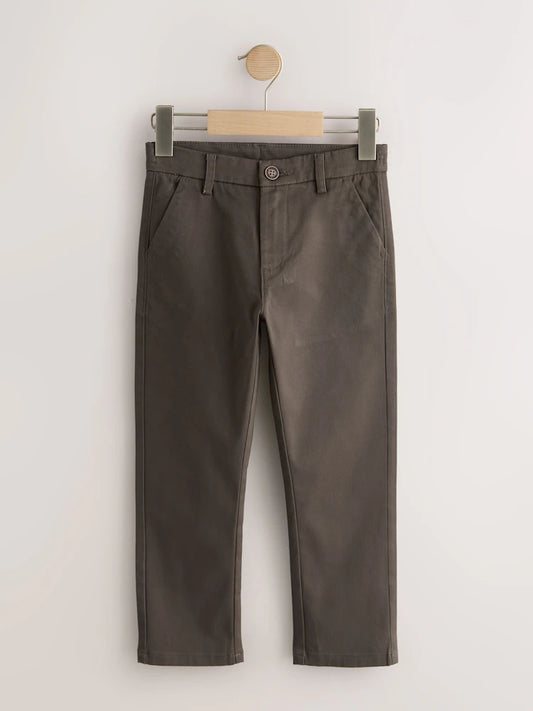 Pantaloni chino elastici, croială regular – maro, băieți, 3 ani - 14 ani, NEXT
