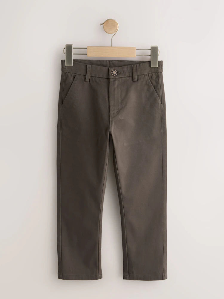 Pantaloni chino elastici, croială regular – maro, băieți, 3 ani - 14 ani, NEXT