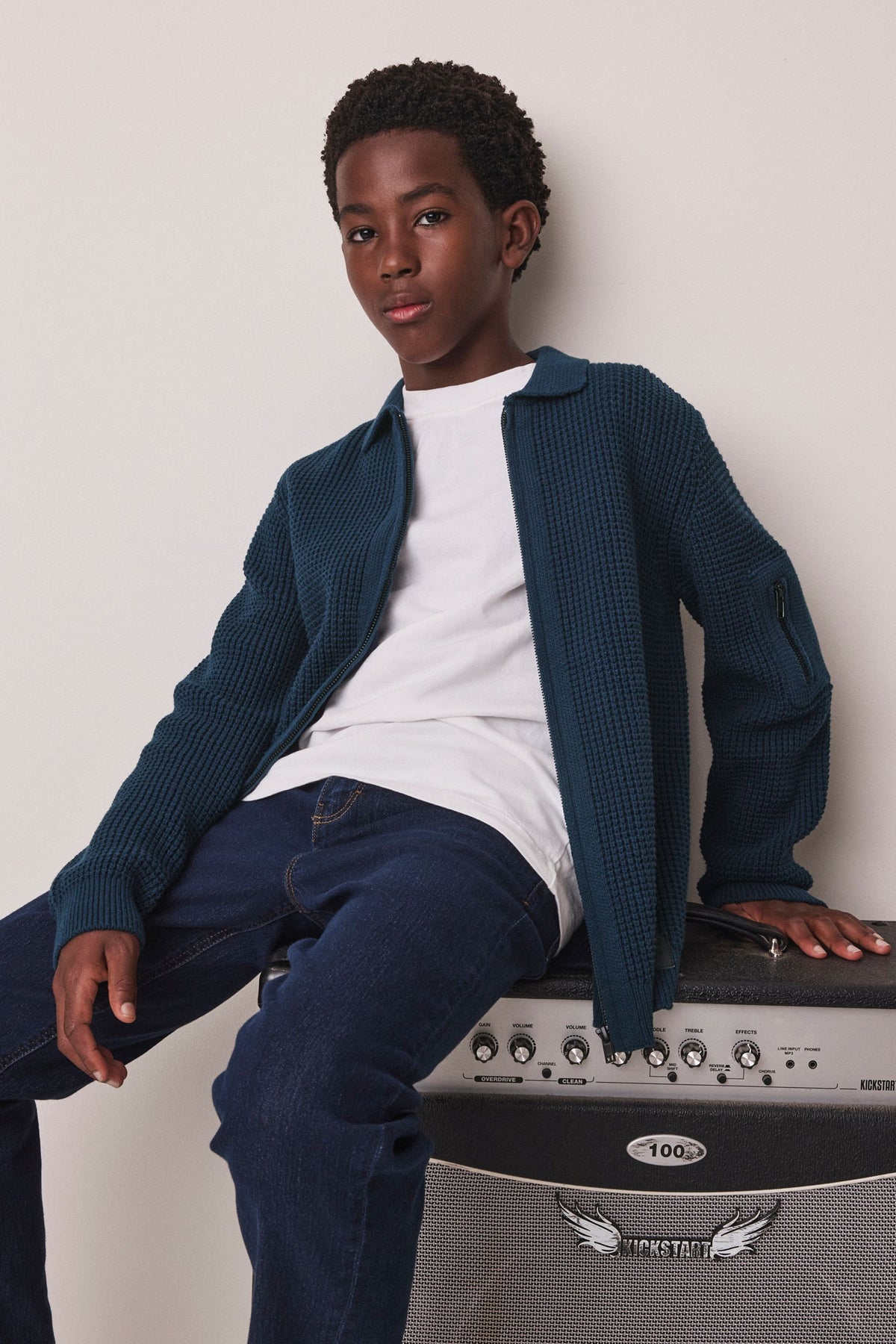 Cardigan utility cu fermoar – albastru indigo, băieți, 3 ani - 16 ani, NEXT - imagine 4