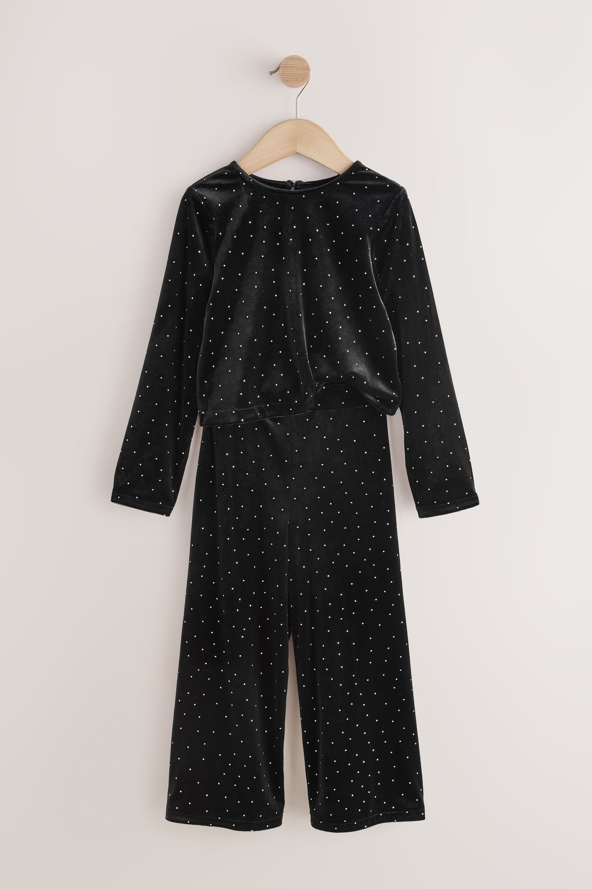 Set cu pantaloni din velur cu sclipici – negru, fete, 3 ani - 16 ani, NEXT - imagine 9