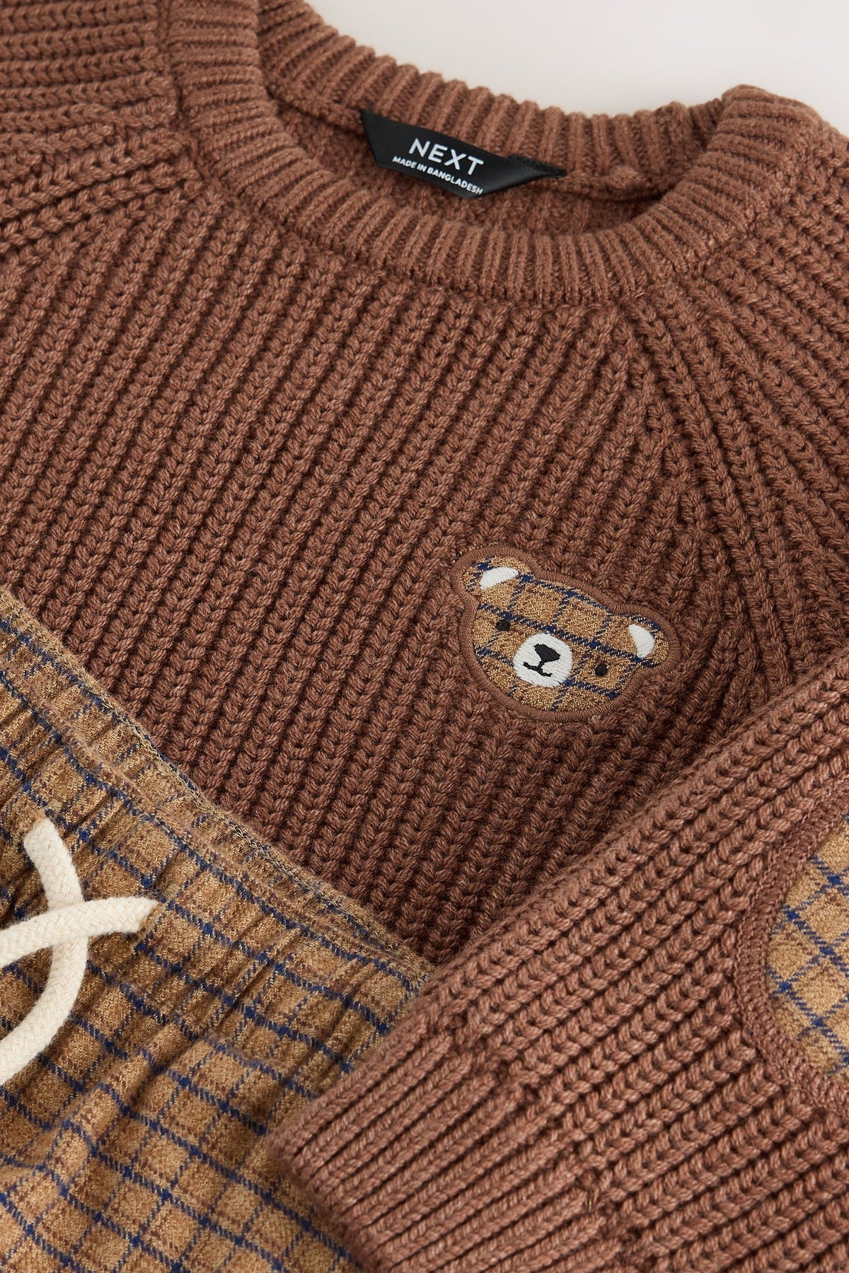 Pulover Tricotat Maro și Set de Pantaloni Largi - Maro, Băieți, 3-6 luni - 6-7 ani, NEXT - imagine 8