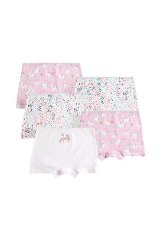 Set 5 chiloți scurți cu unicorni – roz, fete, 2-3 ani - 15-16 ani, NEXT