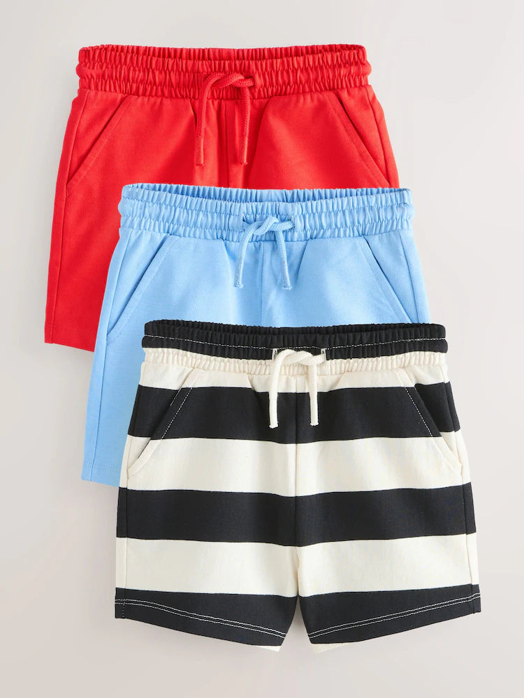 3PK SHRT RED BLU STR