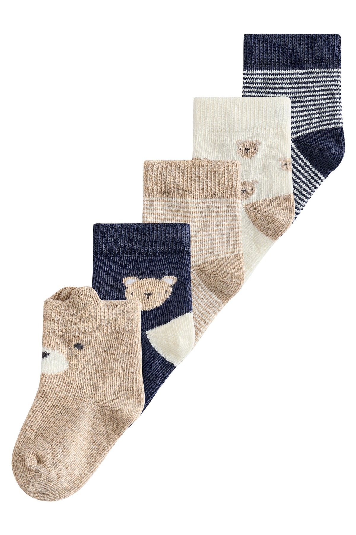 Sosete Urs Navy/Neutre set de 5 - Navy, Nou-Născut, Prima Mărime - 1-2 Ani, NEXT - imagine 2