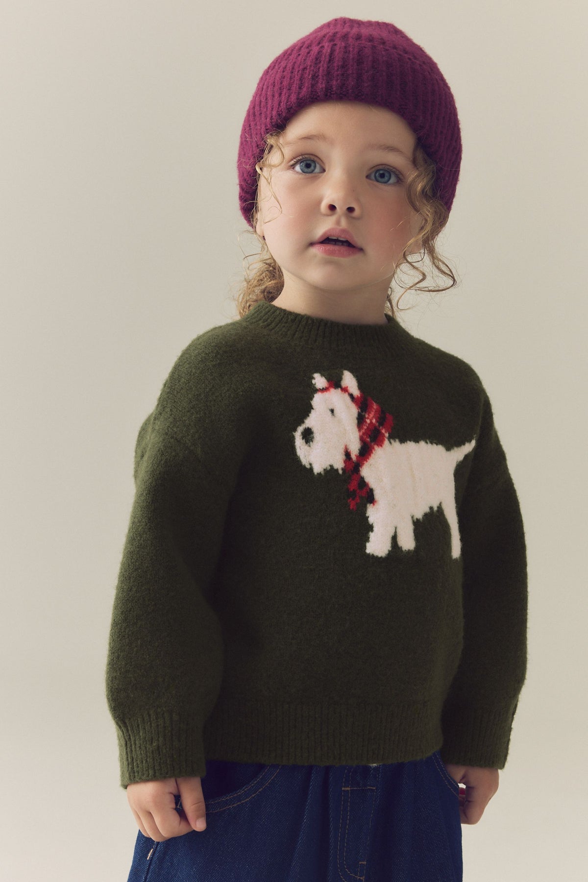 Pulover lejer cu cățel Scottish terrier – verde, fete, 3-6 luni - 6-7 ani, NEXT - imagine 7