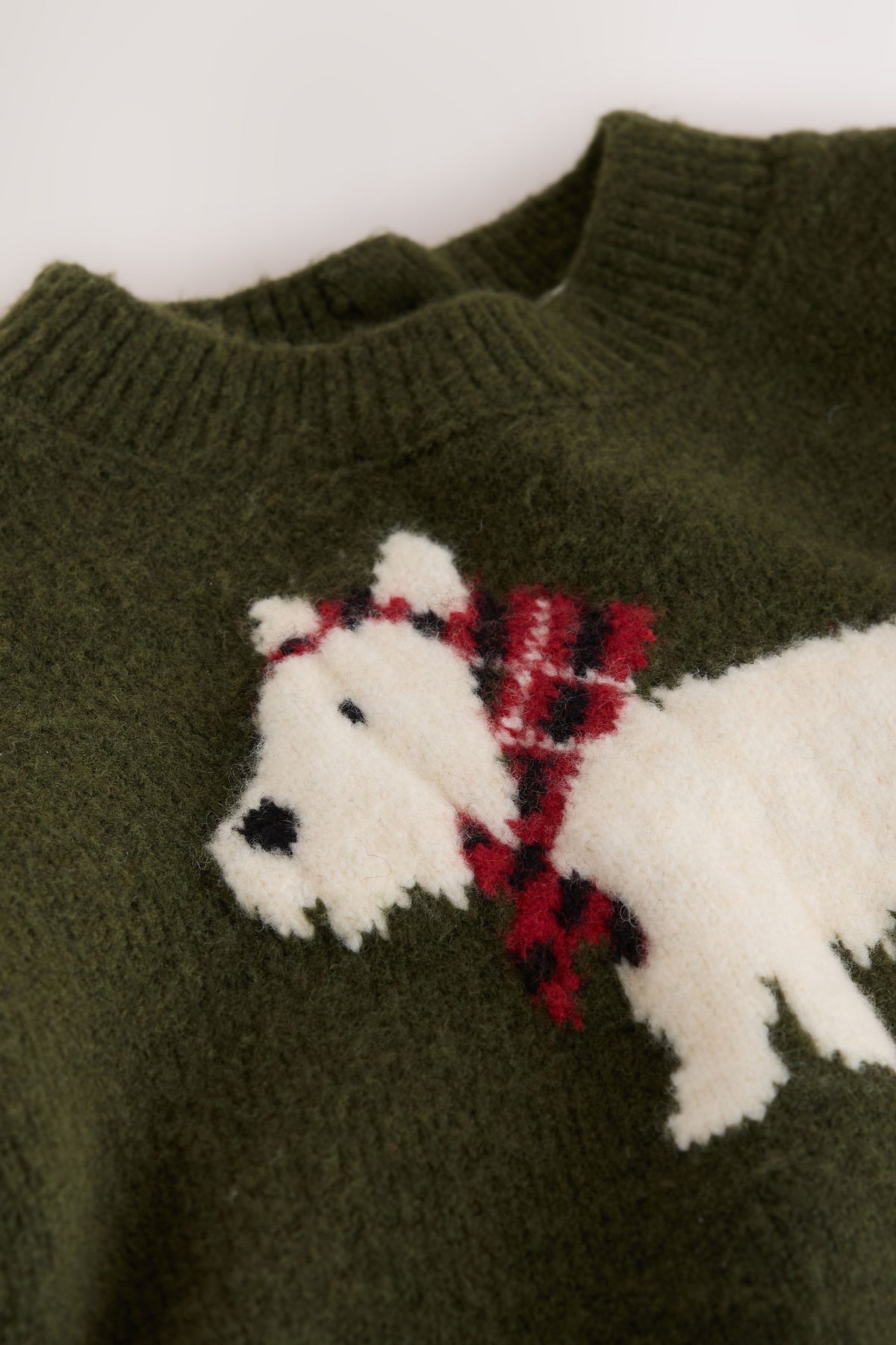 Pulover lejer cu cățel Scottish terrier – verde, fete, 3-6 luni - 6-7 ani, NEXT - imagine 5