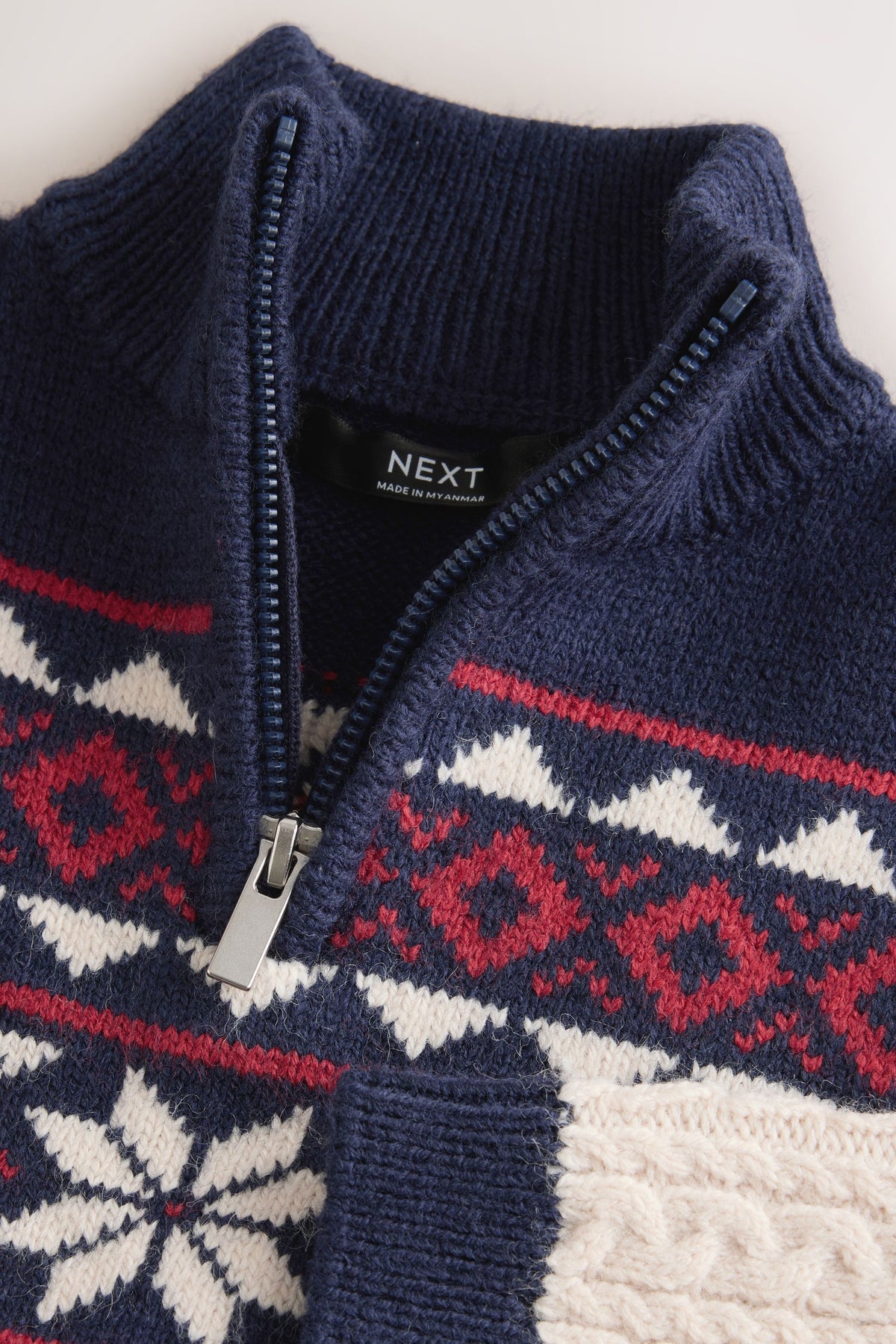 Pulover Fairisle cu Guler Multi Zip - Multi, Băieți, 3 ani - 16 ani, NEXT - imagine 3