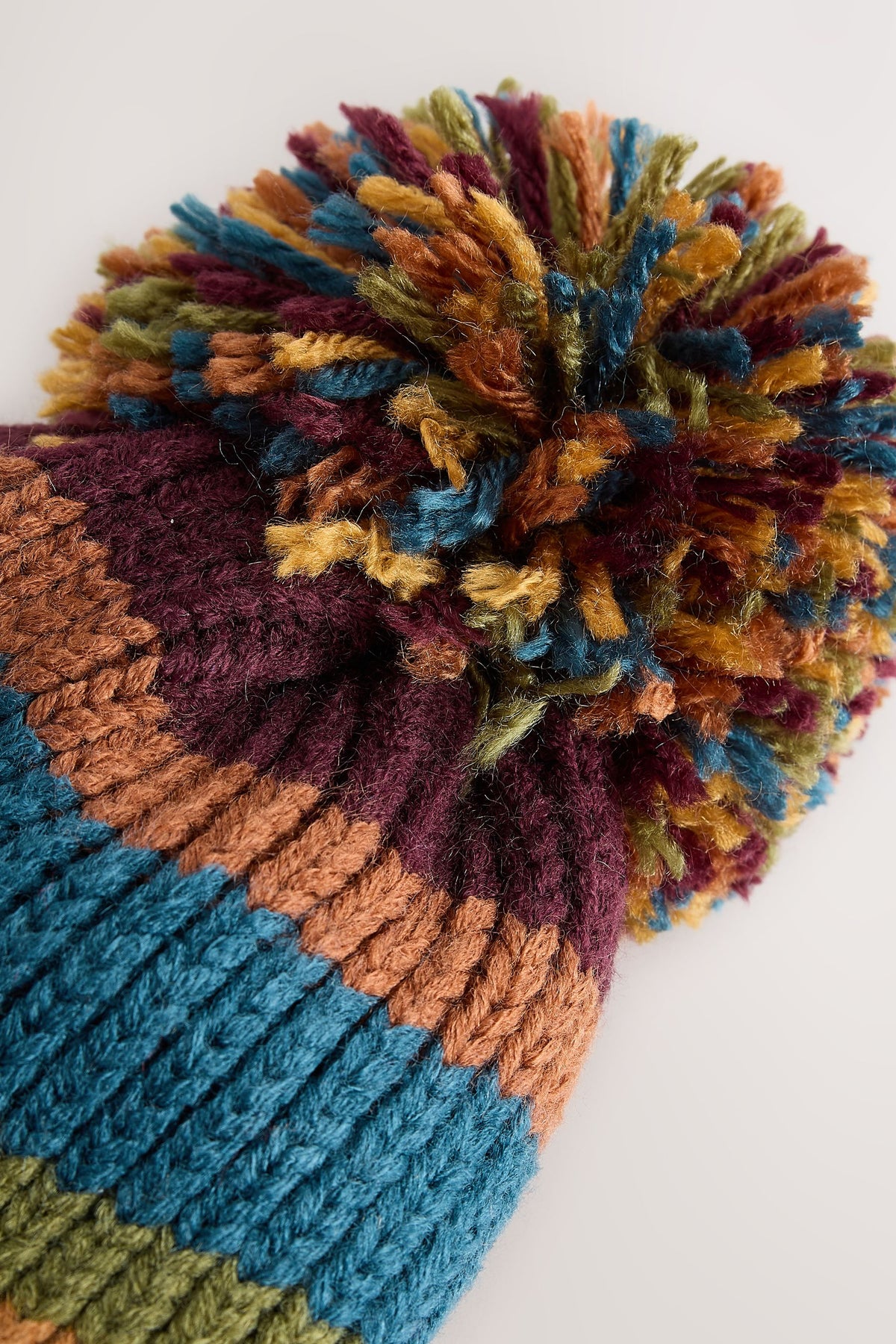Multi Stripe Knitted Pom Beanie - Multi, Boys, 1-2 Yrs - 14-16 Yrs, NEXT - imagine 4