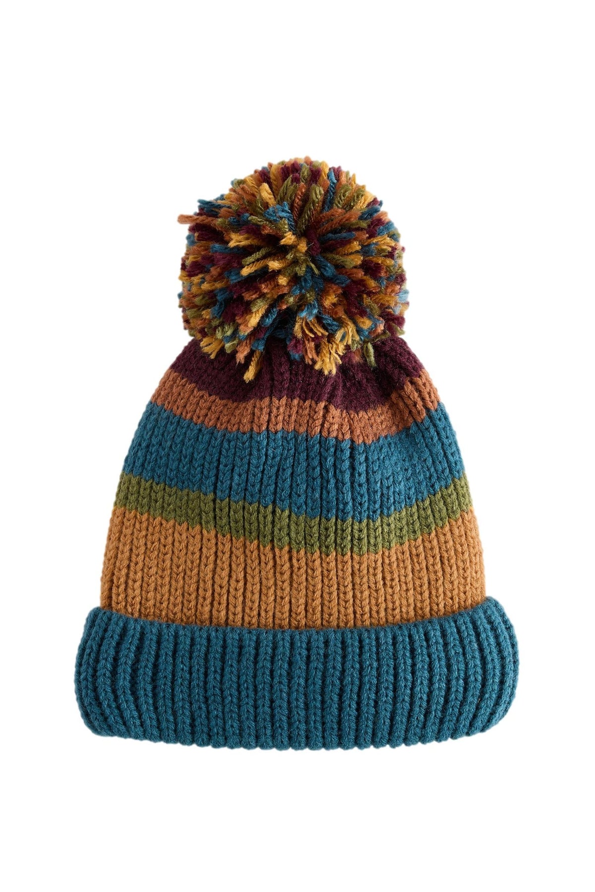Multi Stripe Knitted Pom Beanie - Multi, Boys, 1-2 Yrs - 14-16 Yrs, NEXT - imagine 6