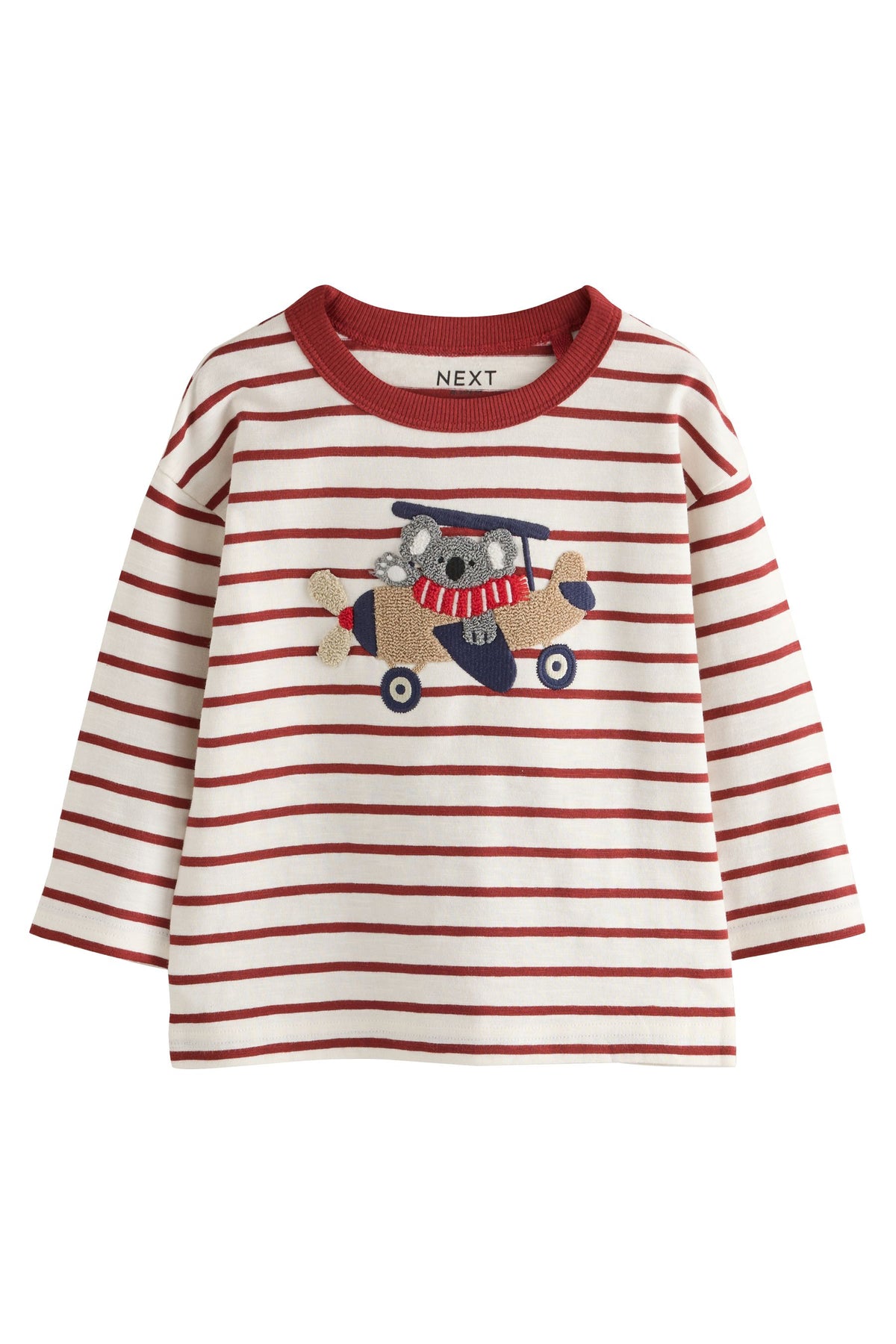 Tricou cu mânecă lungă și aplicație koala în avion – vișiniu/alb, băieți, 3-6 luni - 6-7 ani, NEXT - imagine 6