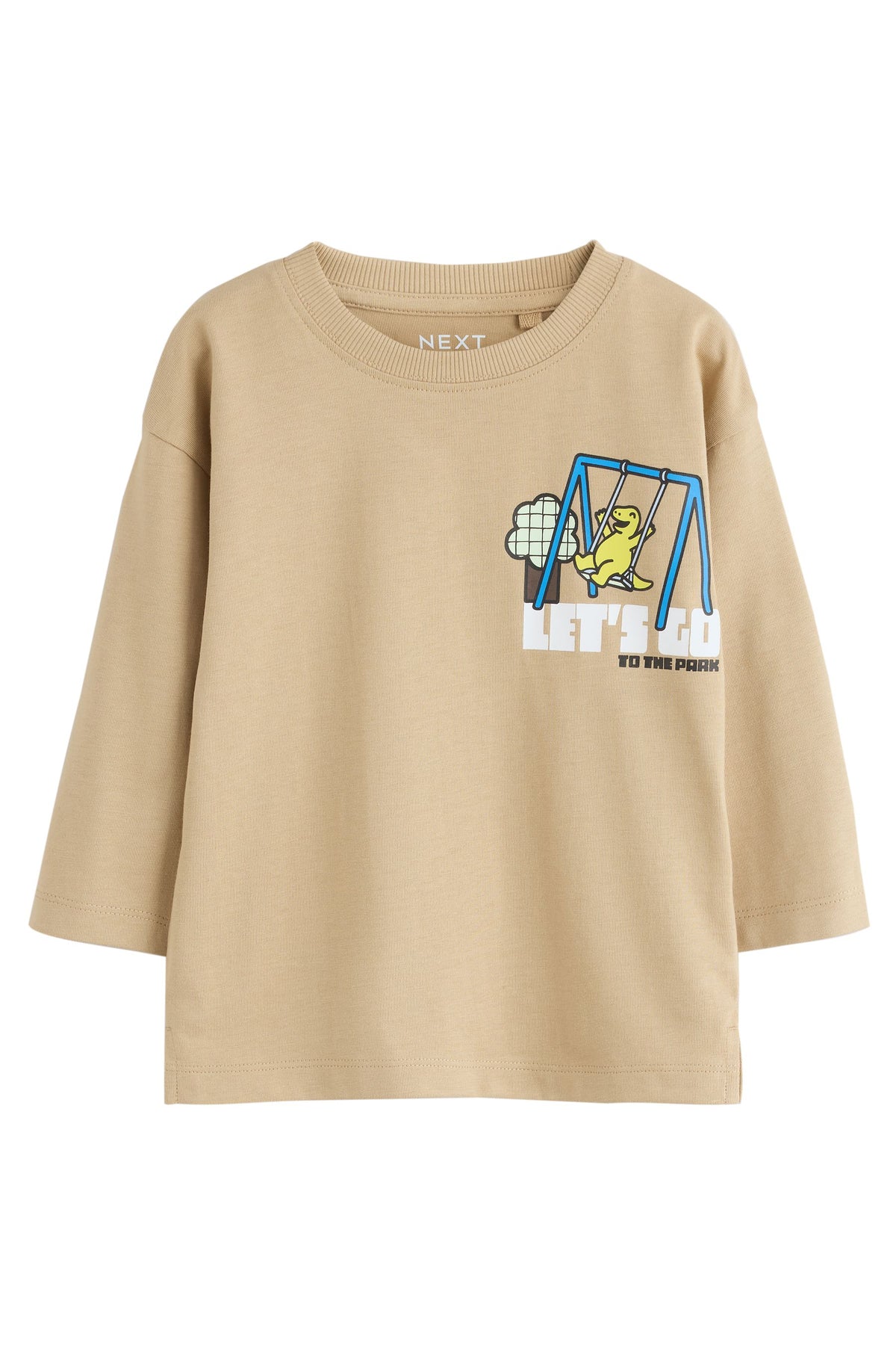 Tricou cu mânecă lungă și imprimeu dinozaur – maro, băieți, 3-6 luni - 6-7 ani, NEXT - imagine 4