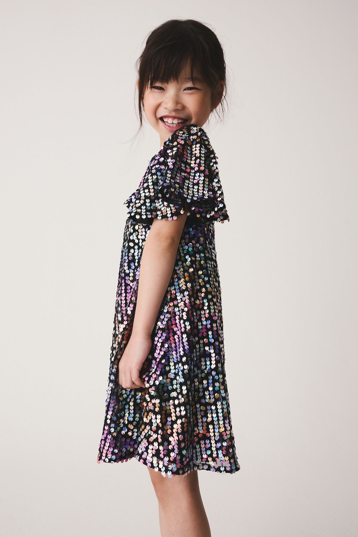 Rochie de ocazie cu paiete – curcubeu, fete, 3 ani - 16 ani, NEXT - imagine 4