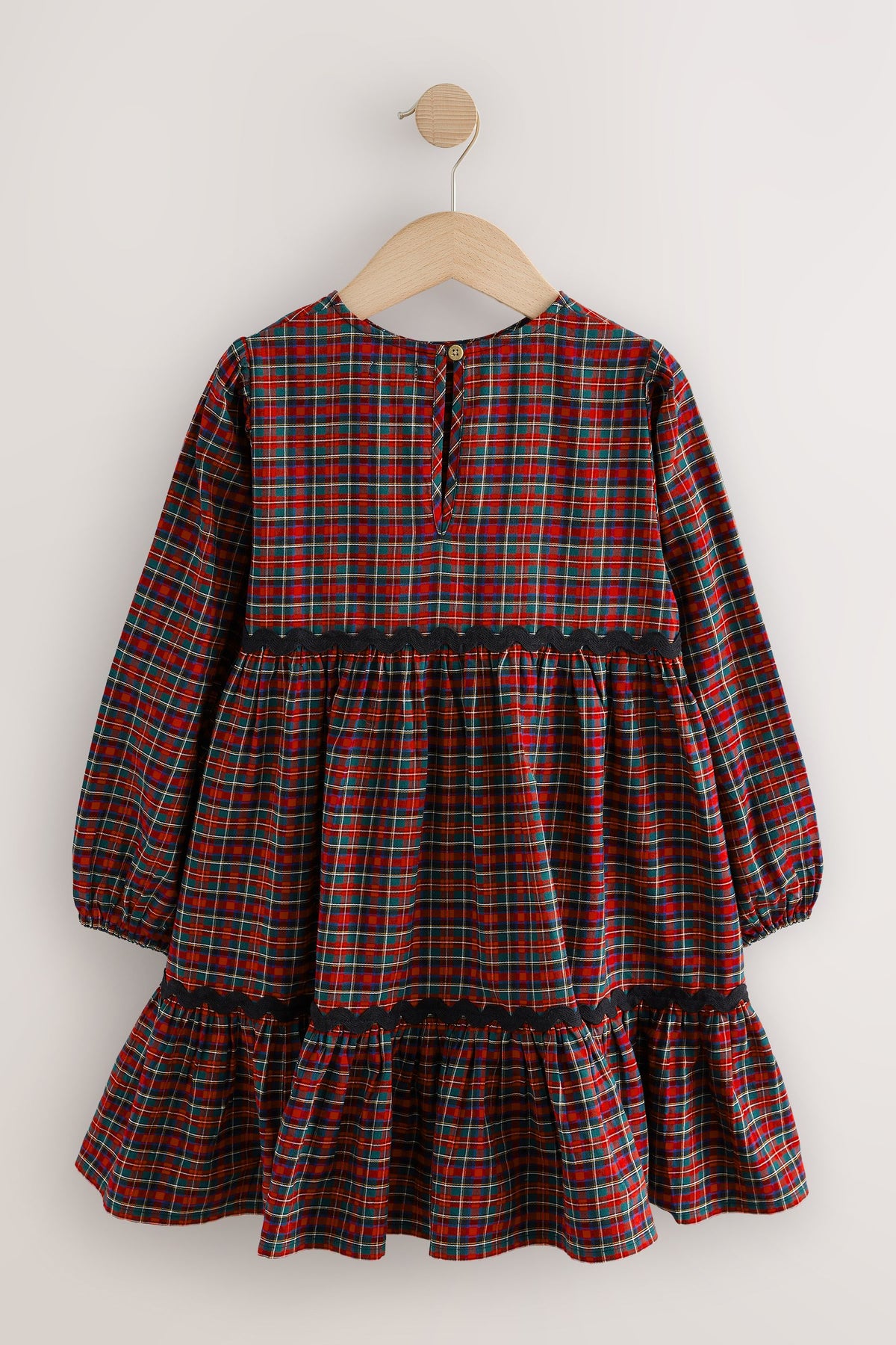 Red Check Tiered Dress - Red, Girls, 3 Yrs - 16 Yrs, NEXT - imagine 6