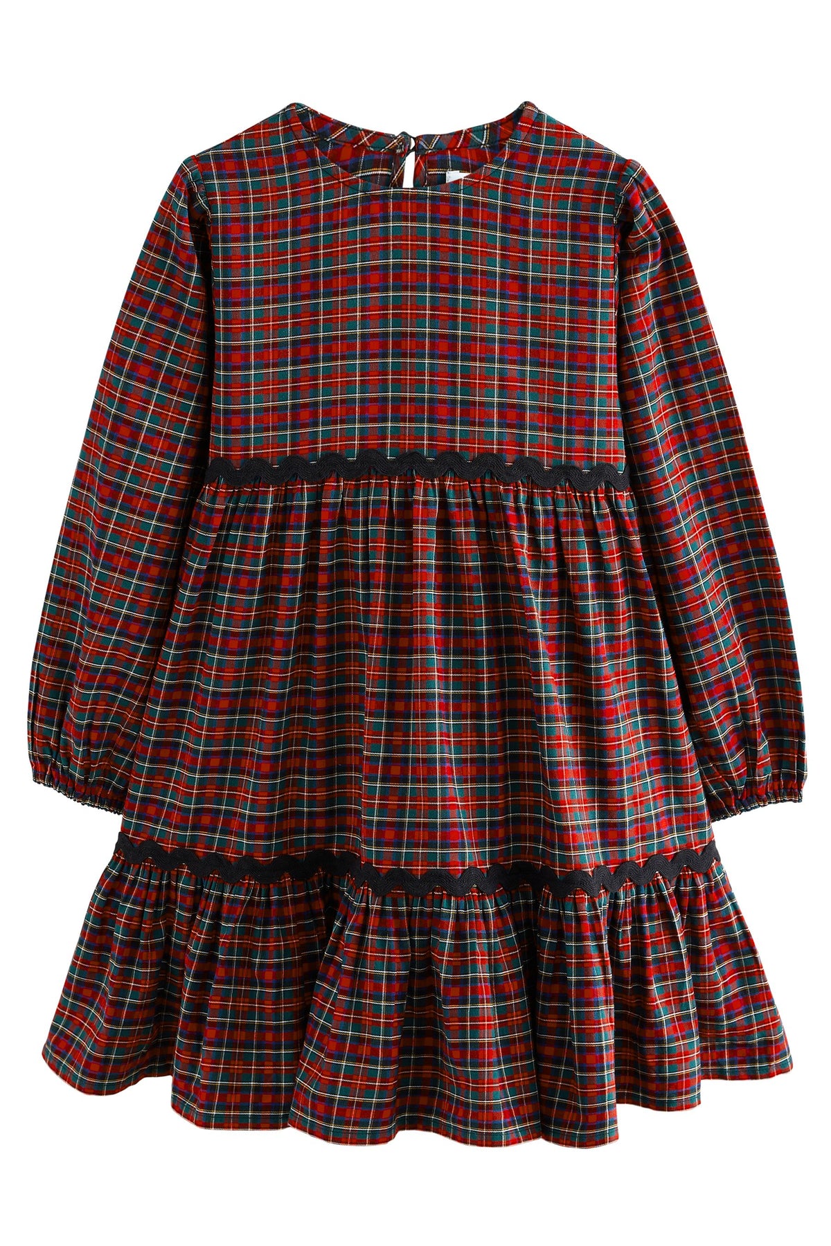 Red Check Tiered Dress - Red, Girls, 3 Yrs - 16 Yrs, NEXT - imagine 9