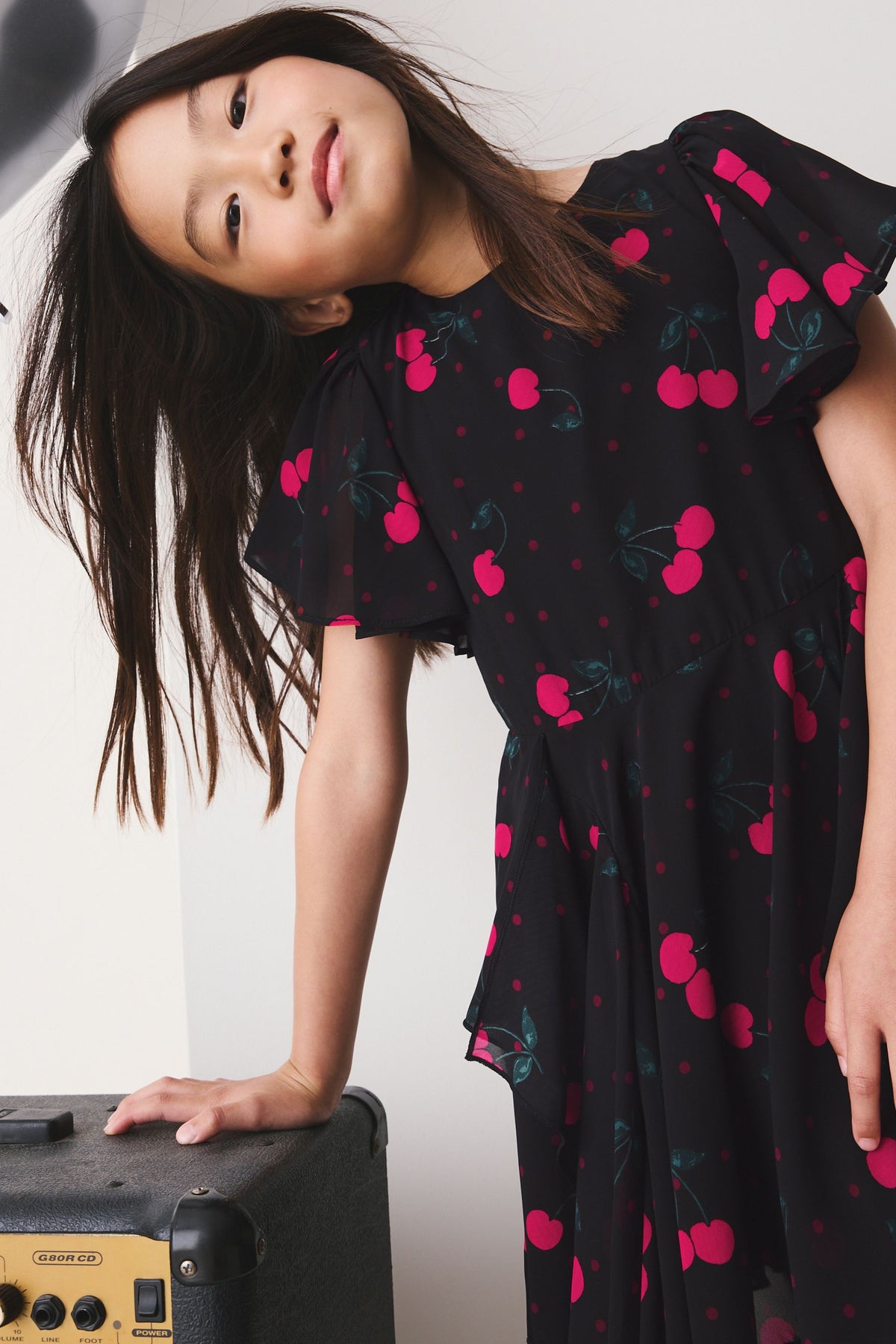 Rochie decorată, cu tiv asimetric – negru, fete, 3 ani - 16 ani, NEXT - imagine 5